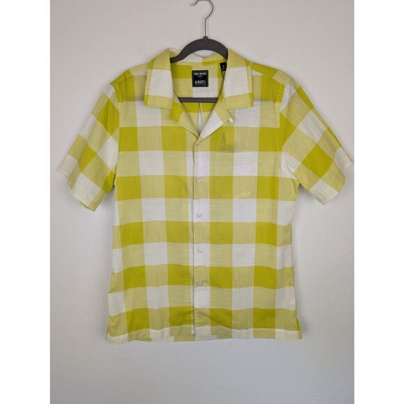 Todd Snyder Albiate Camp Shirt Vintage Plaid Short Sleeves Yellow NWT Size M - Picture 1 of 13